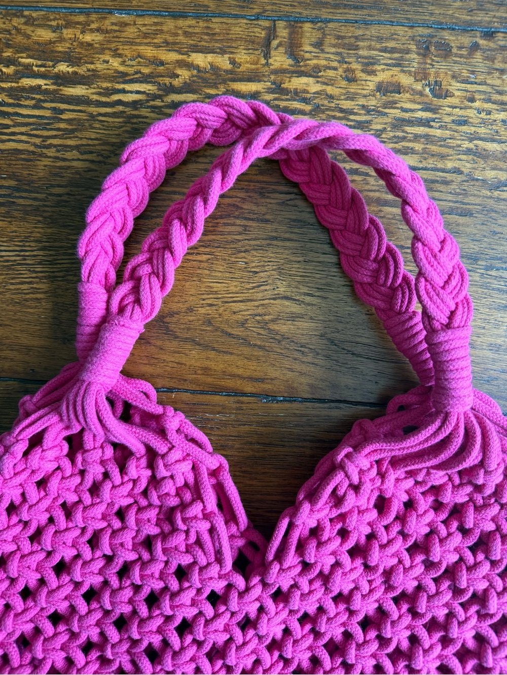 NEW NWT J Crew Hand-Knotted
Fuschia Pink Large Tote Bag - Picture 3 of 5